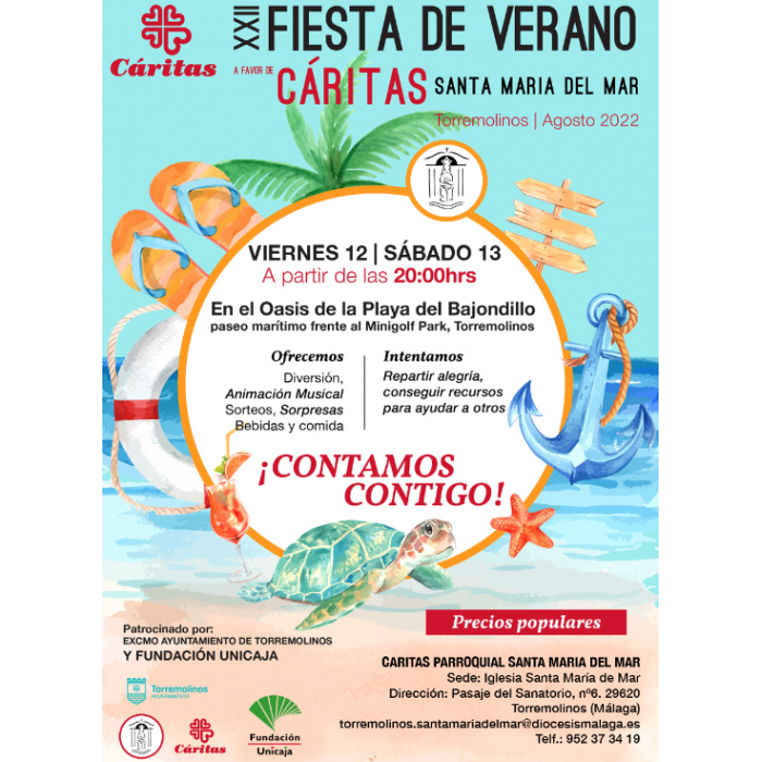 El Oasis del Bajondillo acogerá este viernes y sábado la XXII Fiesta del Verano de Santa María del Mar