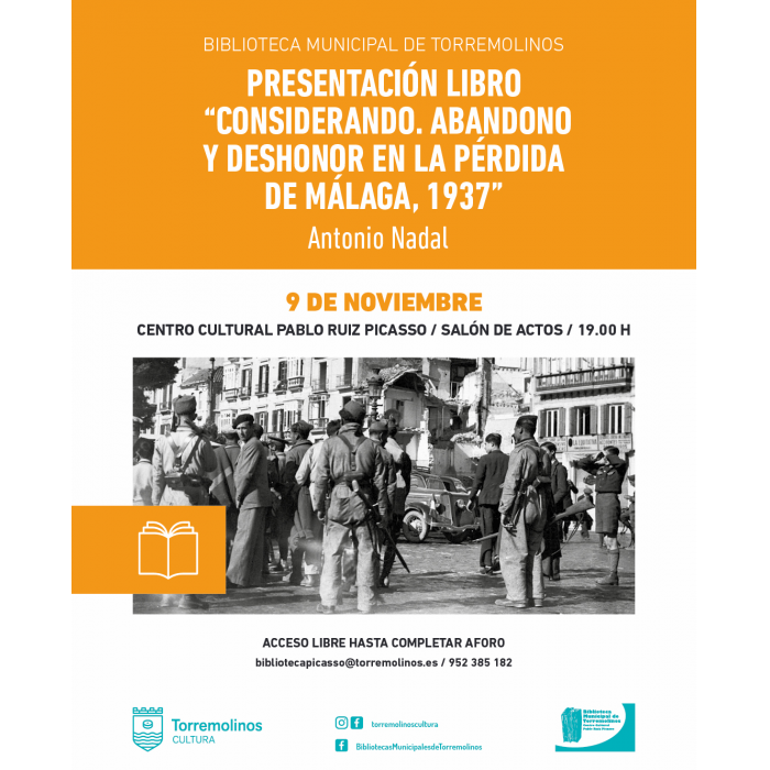 Antonio Nadal presenta su libro ‘Considerando. Abandono y deshonor en la pérdida de Málaga, 1.937’