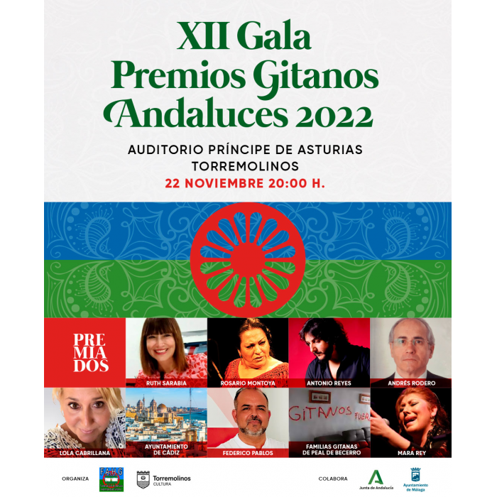 La XII Gala Premios Gitanos Andaluces 2022 se celebrará en el Auditorio Municipal Príncipe de Asturias