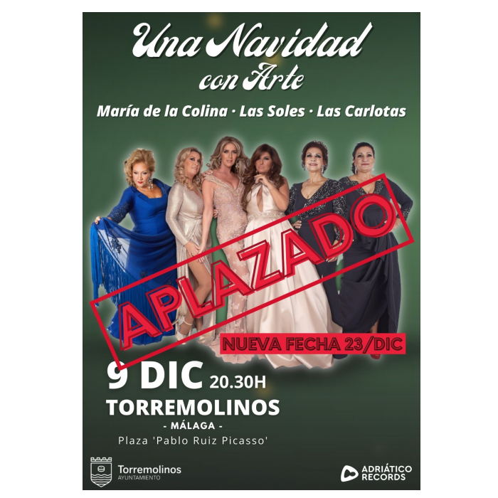 María de la Colina, Las Soles y Las Carlotas actuarán el próximo 23 de diciembre en la plaza Ruiz Picasso