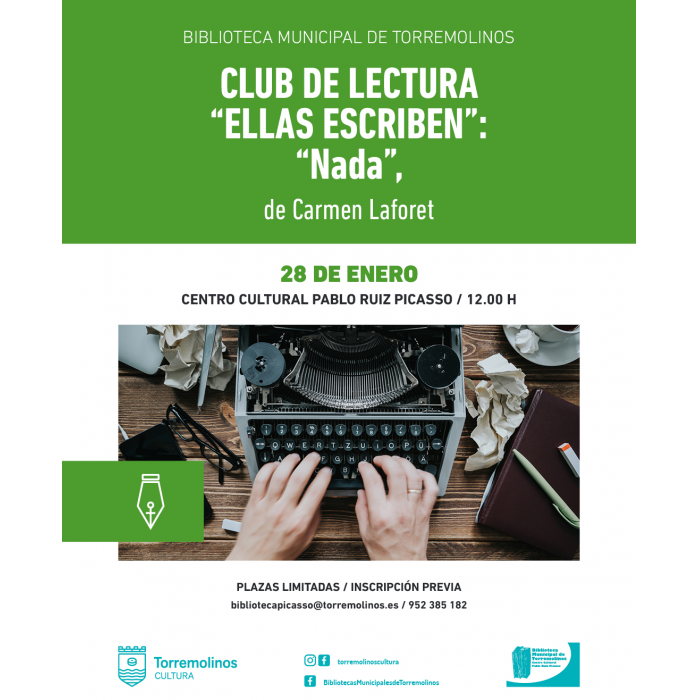 Nueva cita del Club de Lectura ‘Ellas Escriben’ en esta ocasión sobre la obra ‘Nada’ de Carmen Laforet