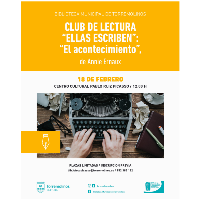 ‘El acontecimiento’ será la lectura a tratar en la próxima sesión del Club de Lectura ‘Ellas Escriben’