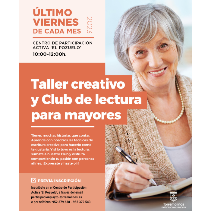 El último viernes de cada mes llega el ‘Taller creativo y Club de lectura para mayores’