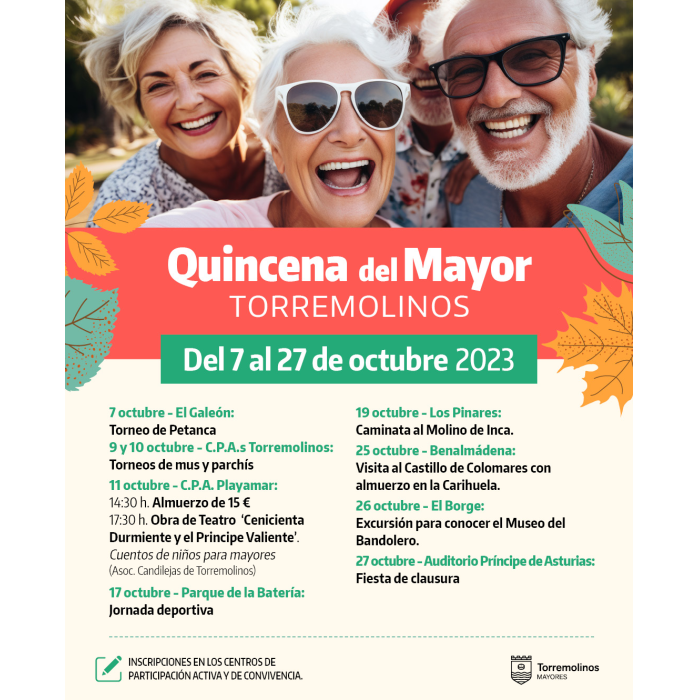 Torremolinos fomenta la convivencia y el ocio en la tercera edad con la Quincena del Mayor