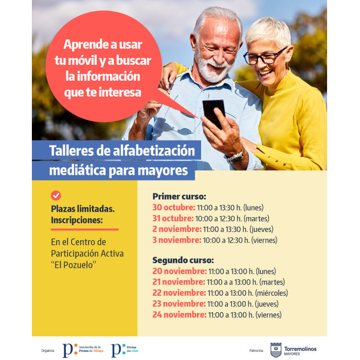 Torremolinos ofrece un nuevo ‘Taller de Alfabetización Mediática para Mayores’