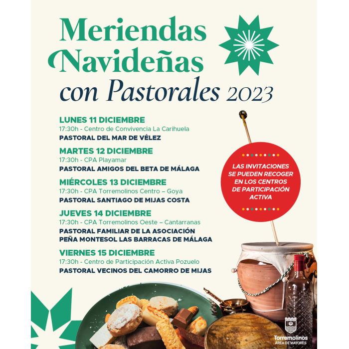 Los mayores de Torremolinos disfrutarán de la Navidad con meriendas navideñas y pastorales