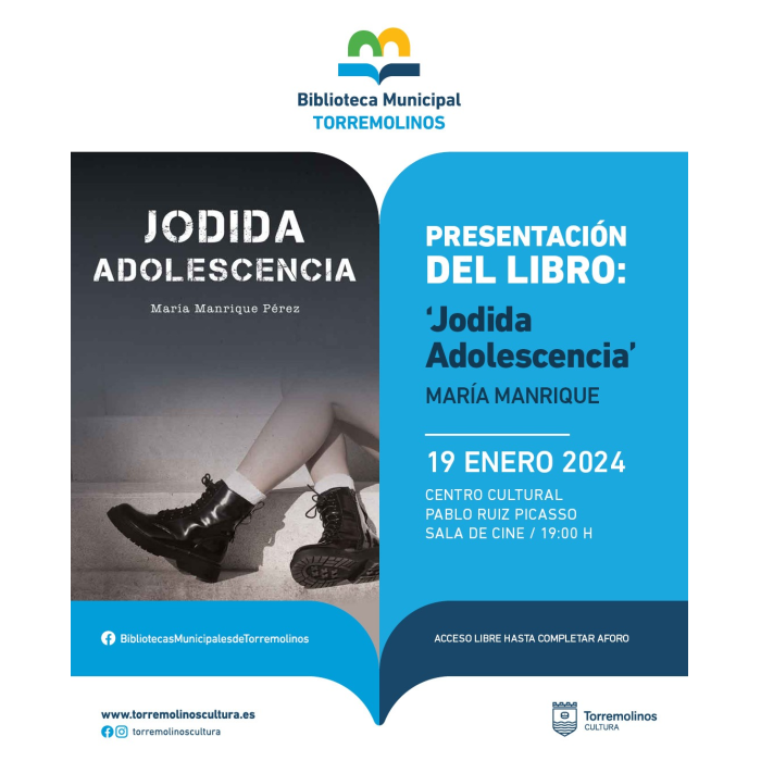 María Manrique Pérez presenta su libro ‘Jodida adolescencia’ el próximo 19 de enero