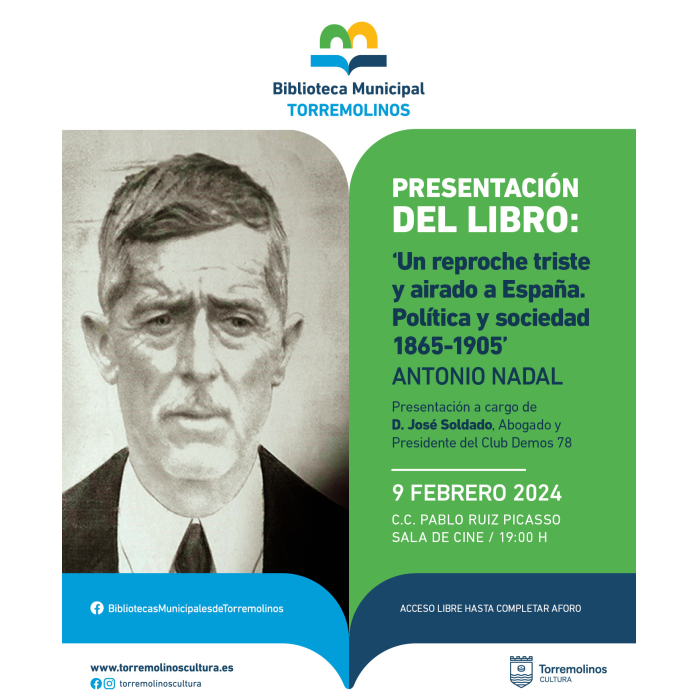 El libro ‘Un reproche triste y airado a España. Política y sociedad 1865-1905’ se presentará el próximo 9 de febrero 