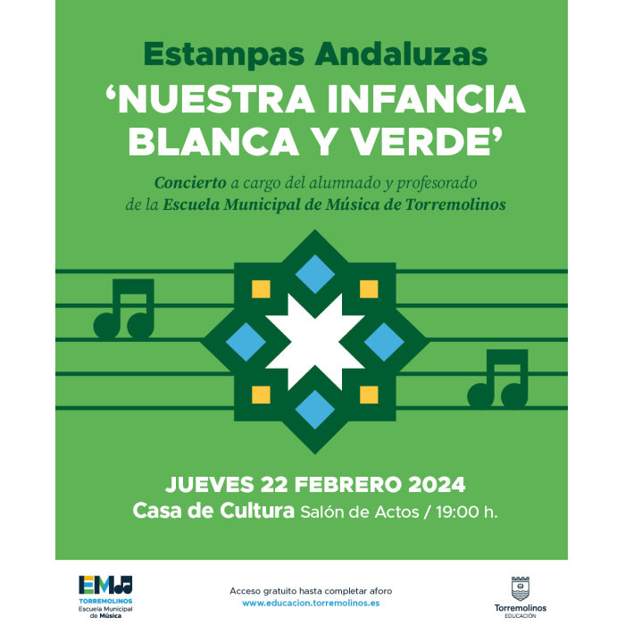 La Escuela Municipal de Música se une a la celebración del Día de Andalucía con el concierto ‘Estampas andaluzas. Nuestra infancia blanca y verde’
