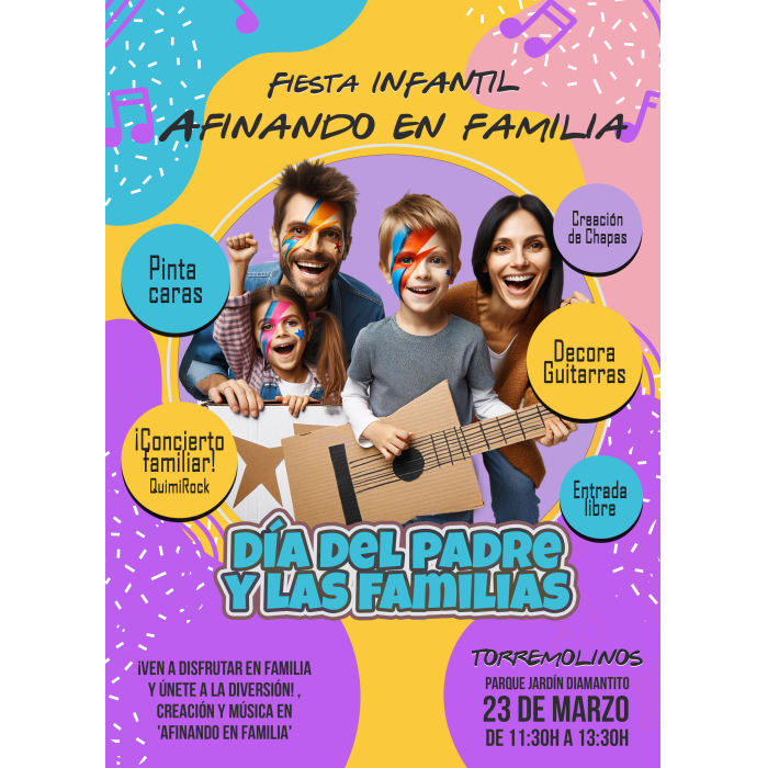 El Día del Padre y las Familias se celebrará con la fiesta infantil ‘Afinando en familia’