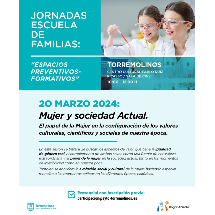 El próximo taller de Escuela de Familias versará sobre la mujer y la sociedad actual