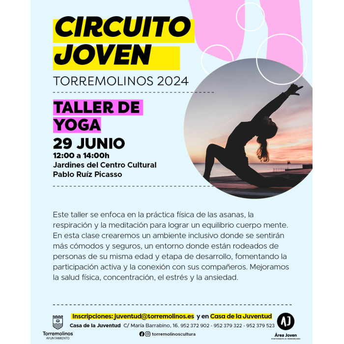Los jóvenes podrán tomar parte en junio en dos talleres de yoga dentro del ‘Circuito Joven’