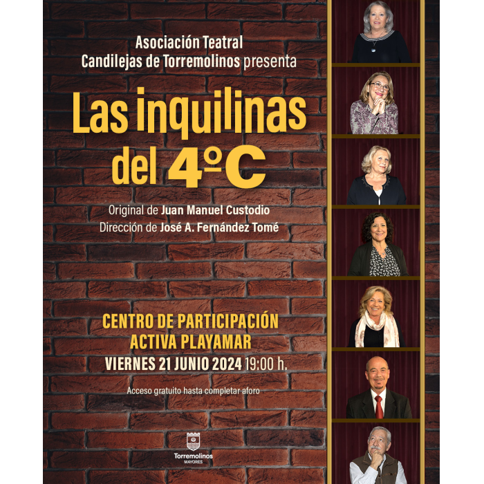 El centro de Participación Activa de Playamar acogerá la representación teatral ‘Las inquilinas del 4ºC’