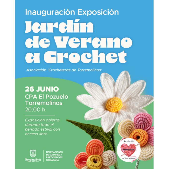 Las Crocheteras de Torremolinos embellecen el jardín del centro de participación activa El Pozuelo
