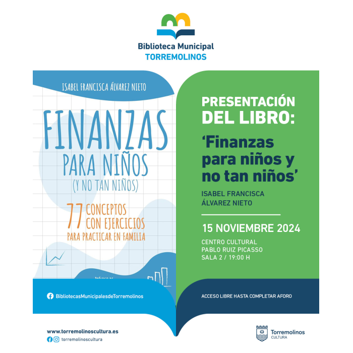El Centro Cultural Pablo Ruiz Picasso acoge la presentación libro `Finanzas para niños (y no tan niños)´
