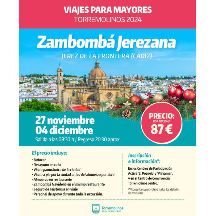 El Ayuntamiento organiza un viaje a Jerez para que los mayores disfruten de las zambombás navideñas