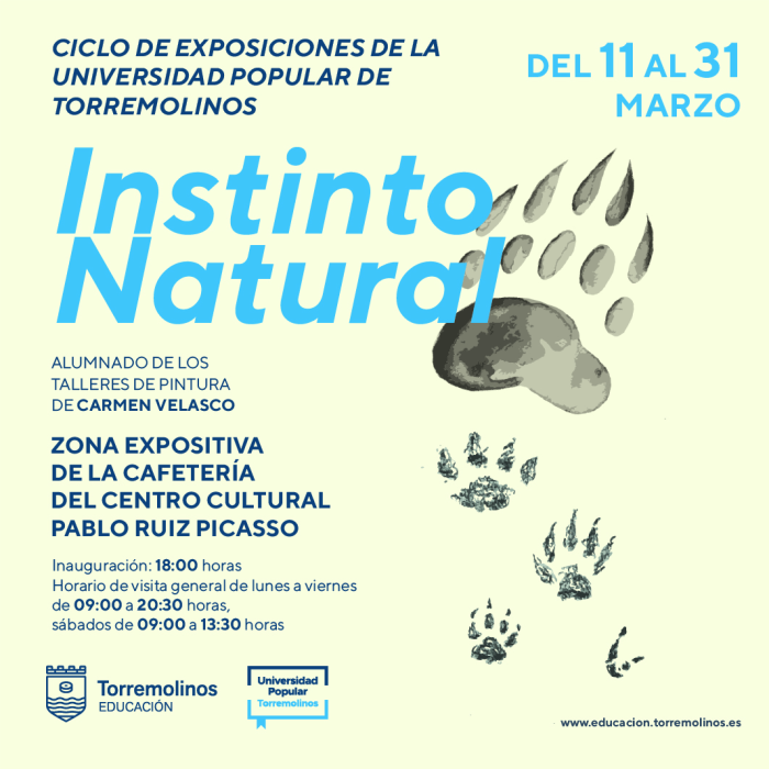 Alumnado del taller de pintura de la profesora Carmen Velasco expone sus obras en la muestra ‘Instinto Natural’