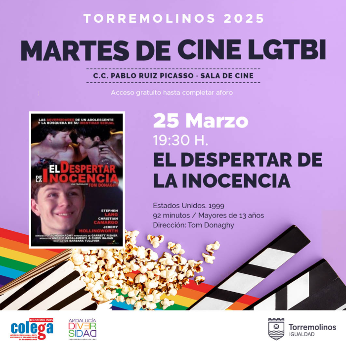 El 25 de marzo se proyectará la película ‘El despertar de la inocencia’ dentro del ciclo Martes de Cine LGTBI