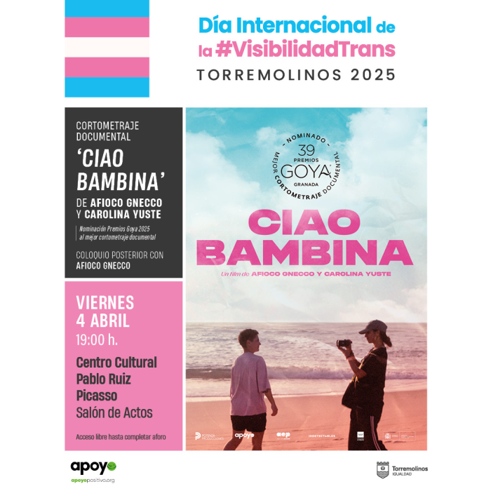 Torremolinos se suma a la celebración del Día Internacional de la Visibilidad Trans con la proyección del cortometraje ‘Ciao Bambina’