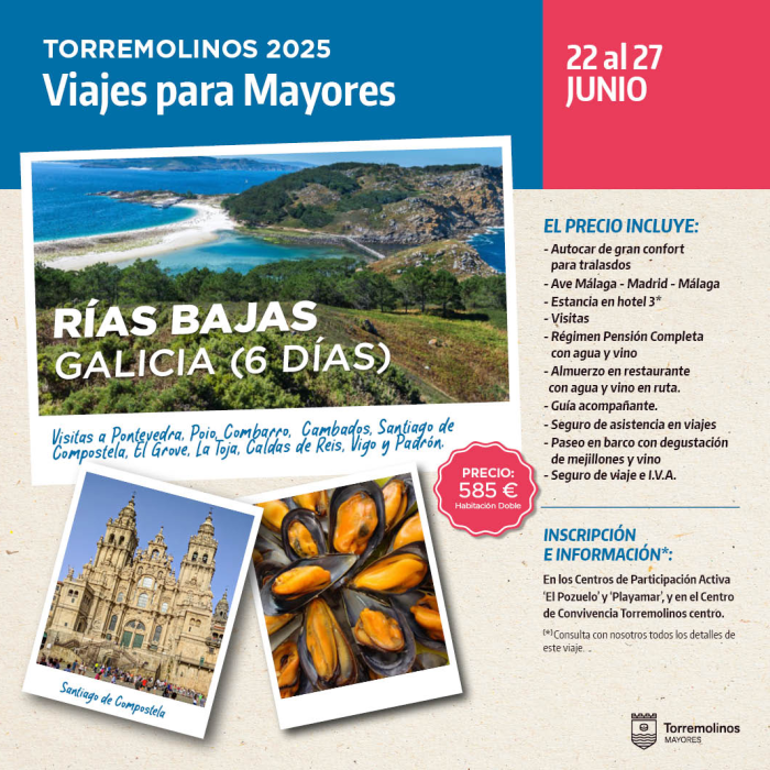 El Ayuntamiento organiza un viaje a Galicia para los mayores