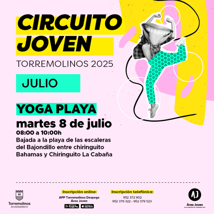 Sesión gratuita de yoga en la playa dentro del Circuito Joven