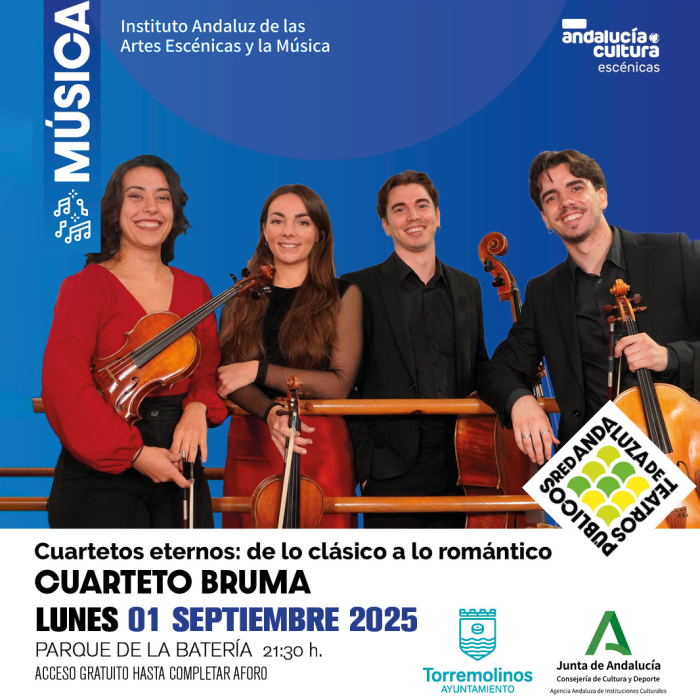 El cuarteto ‘Bruma’ ofrecerá un concierto gratuito en el Parque de la Batería el próximo 1 de septiembre
