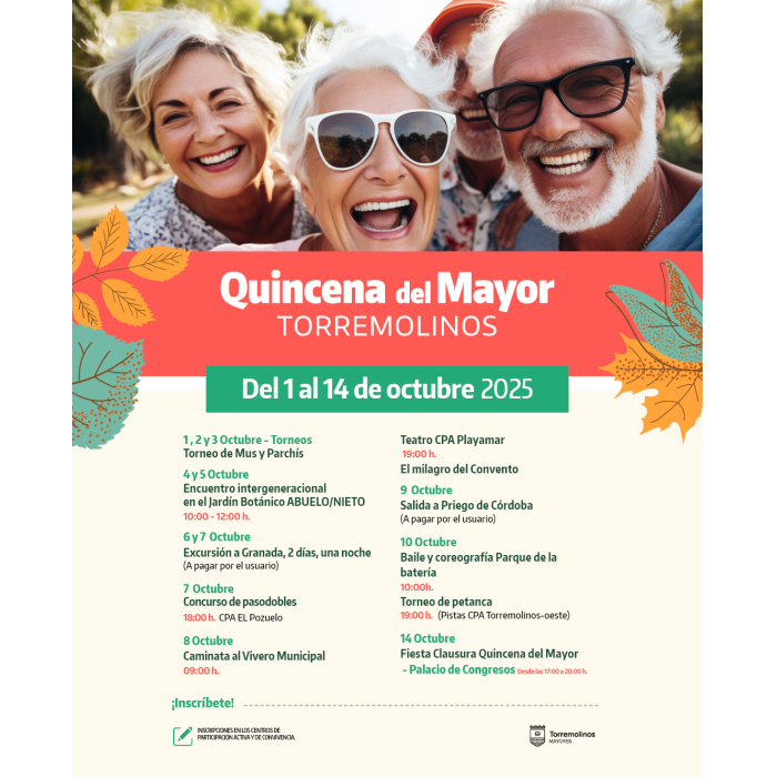 Torremolinos celebra ‘La quincena del mayor’ con una amplia agenda cultural, deportiva y de ocio