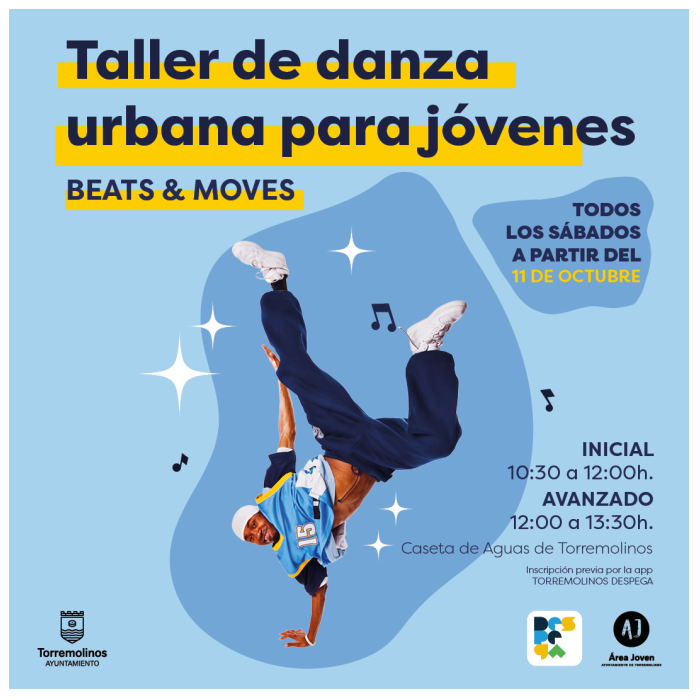 Los jóvenes podrán tomar clases gratuitas de danza urbana gracias a un taller organizado por el Ayuntamiento de Torremolinos