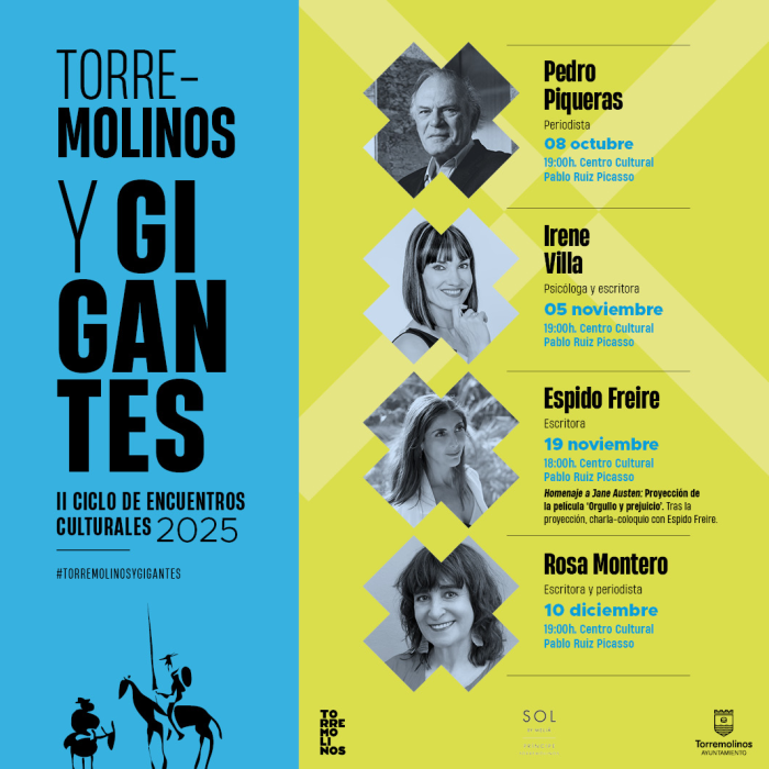 Pedro Piqueras, Irene Villa, Espido Freire y Rosa Montero protagonizan la tercera edición de ‘Torremolinos y Gigantes’