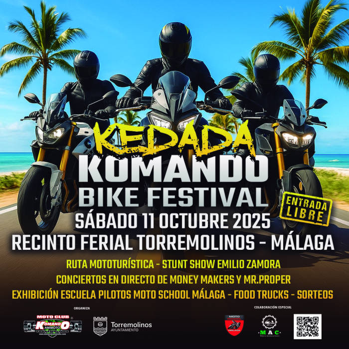 La ‘Kedada Komando Bike Festival’ llega con una Ruta Moto-Turística, conciertos, actividades lúdicas y gastronómicas