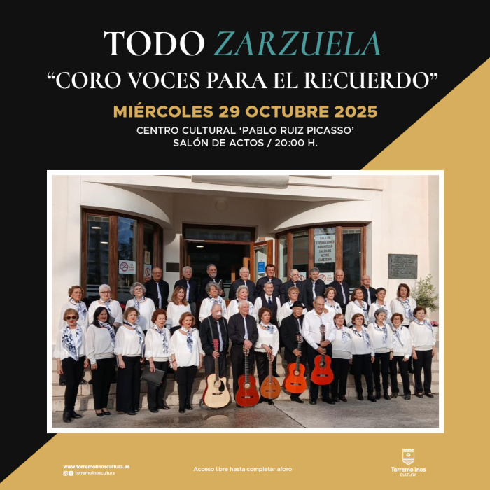 El coro ‘Voces para el recuerdo’ ofrece un concierto de zarzuela gratuito el próximo 29 de octubre