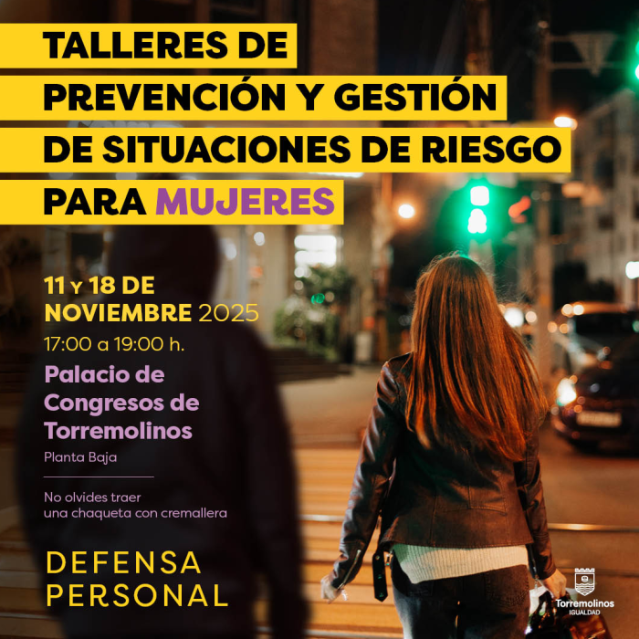 Torremolinos pondrá en marcha dos talleres gratuitos de Prevención y Gestión de Situaciones de Riesgo para Mujeres