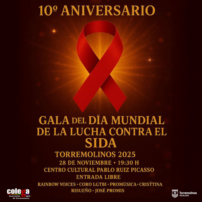 El 28 de noviembre tendrá lugar la X Gala del Día Mundial de la lucha contra el SIDA de Torremolinos