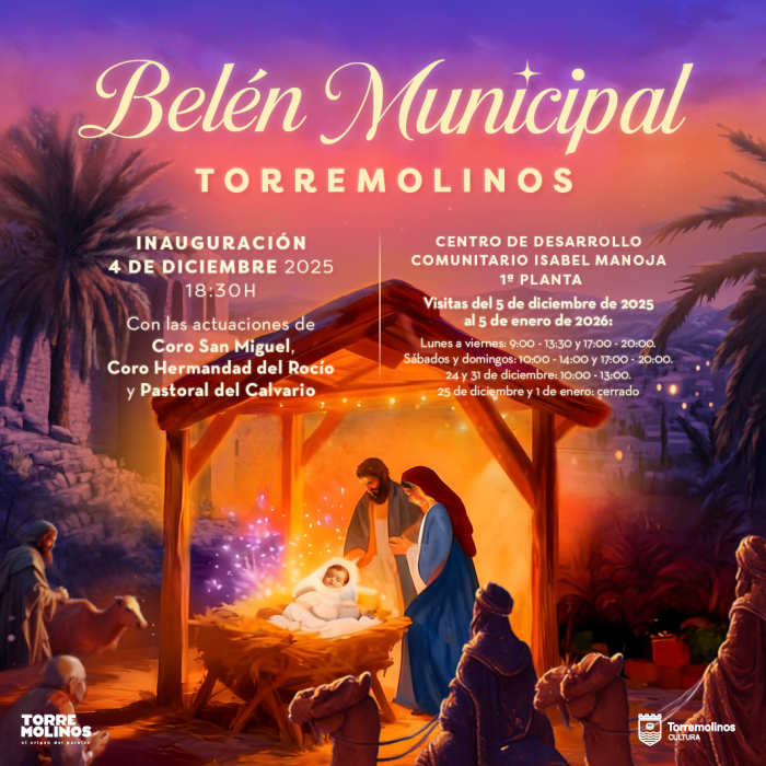 El Belén Municipal puede visitarse del 4 de diciembre al 5 de enero en el Centro de Desarrollo Comunitario Isabel Manoja