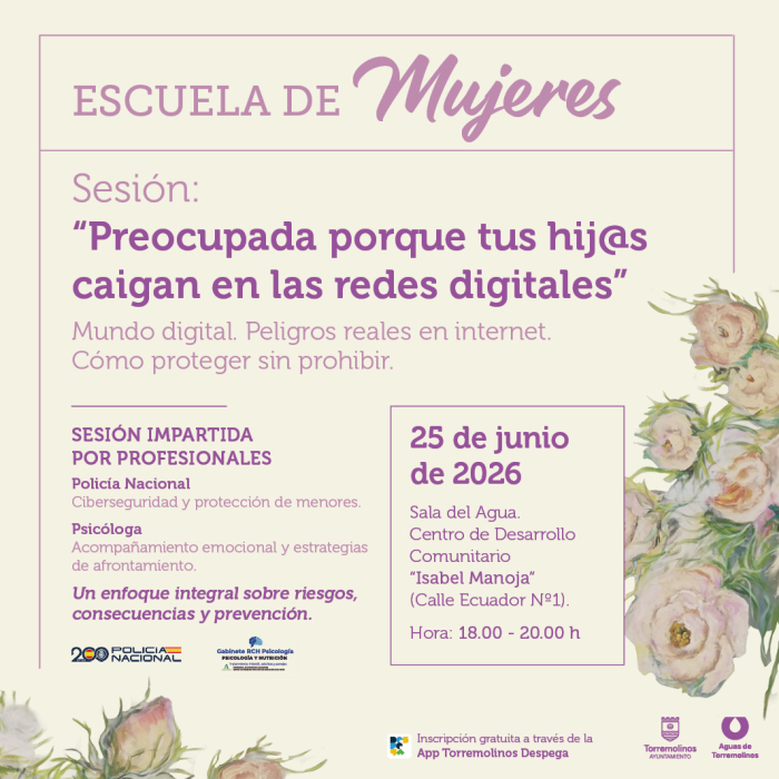 La Escuela de Mujeres programa una sesión en junio sobre los riesgos de las redes para los menores