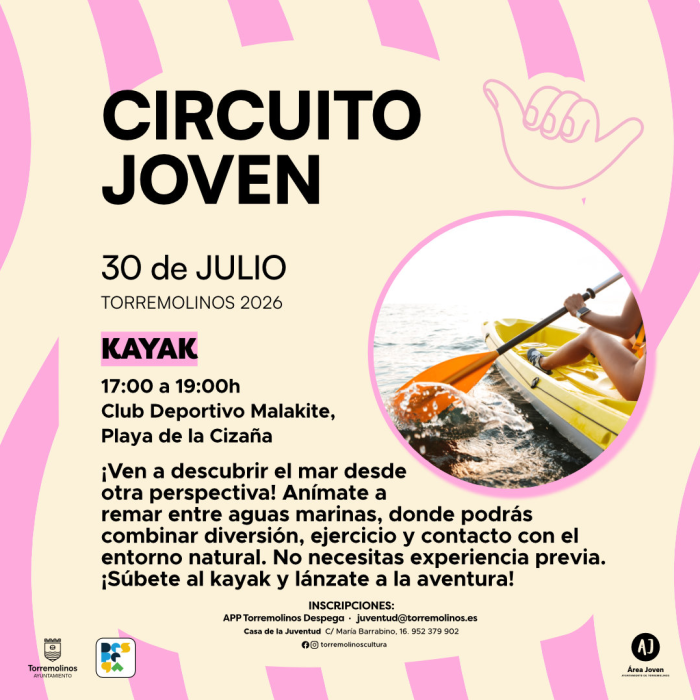 Los jóvenes podrán tomar parte en un taller de kayak gratuito 